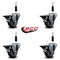 Service Caster 3'' Thermoplastic Rubber Swivel 7/8'' Expanding Stem Caster Set with Brake, 4PK SCC-EX20S314-TPRB-PLB-78-4 - alternate 4